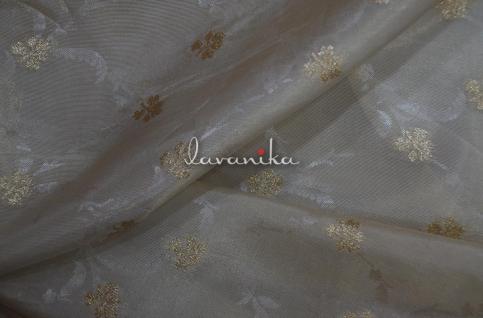 Self Jacquard with Zari Butti on Tissue Fabric (Dyeable) Dno01SZJTS